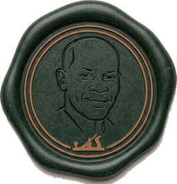 The Carpenter's wax seal, pressed with the face of Alfred — the founder's father, a Houston carpenter